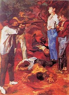Il dipinto di Renato Guttuso, *Fucilazione in Campagna*.